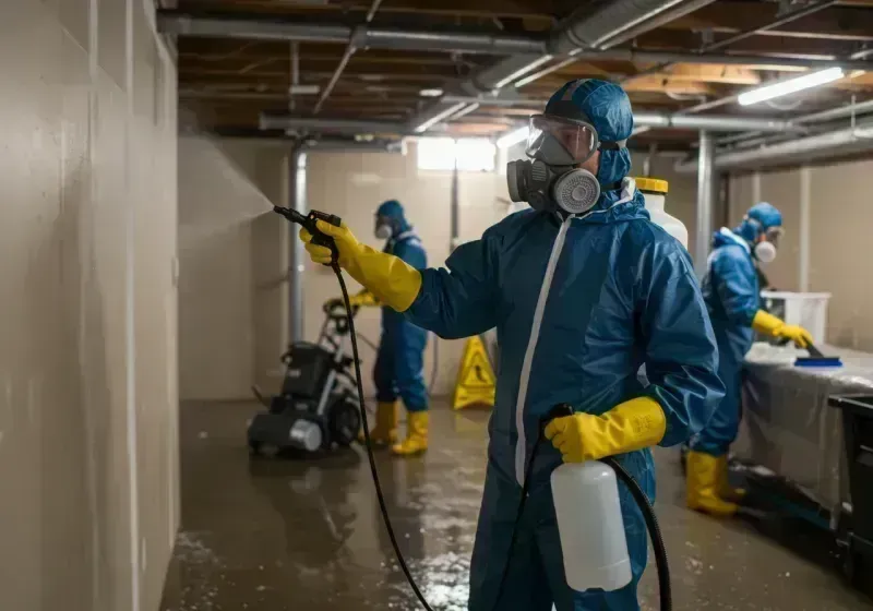 Basement Sanitization and Antimicrobial Treatment process in Sewickley, PA